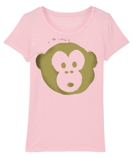 T-shirt Monkey Loves Pink-Gold