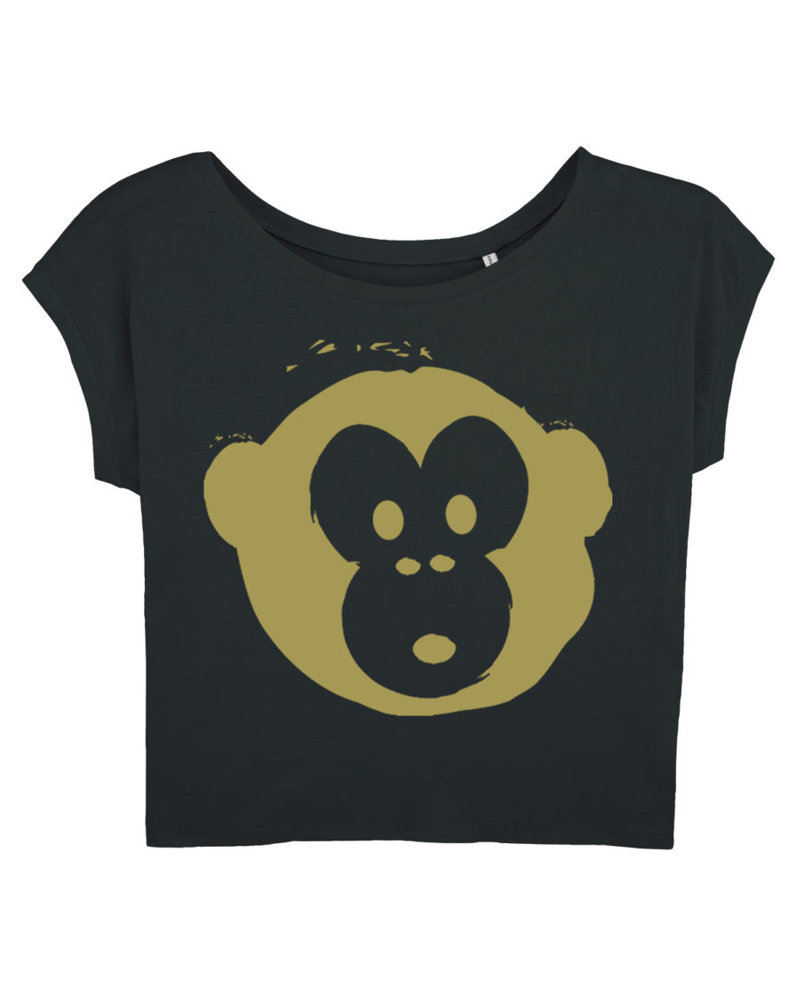 T-shirt Monkey Flies Black-Gold