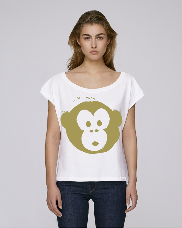 T-shirt Monkey Flies White