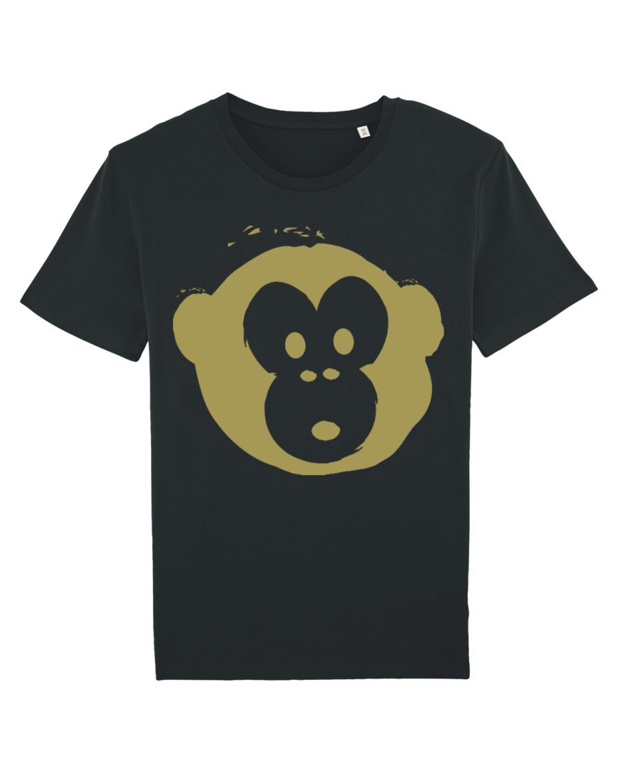 T-shirt Monkey Men Black-Gold