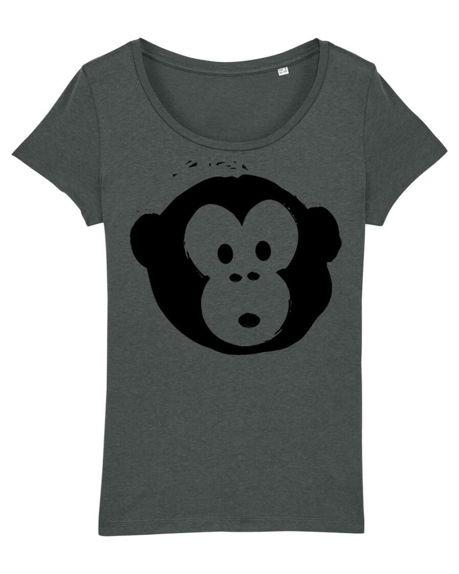T-shirt Monkey Glows Grey