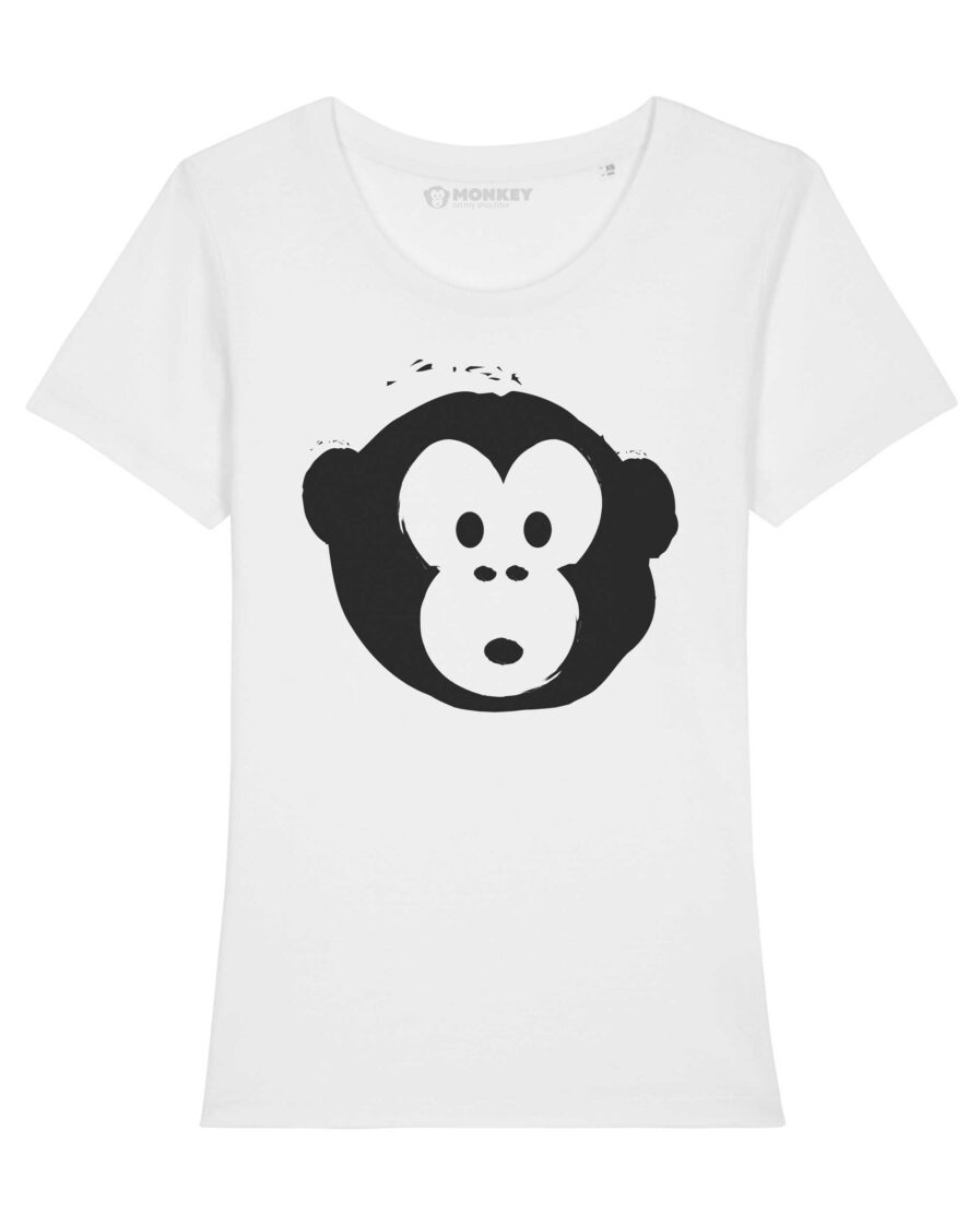 Damen T-shirt Black Monkey Weiss
