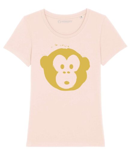Damen T-shirt Gold Monkey Candy Pink