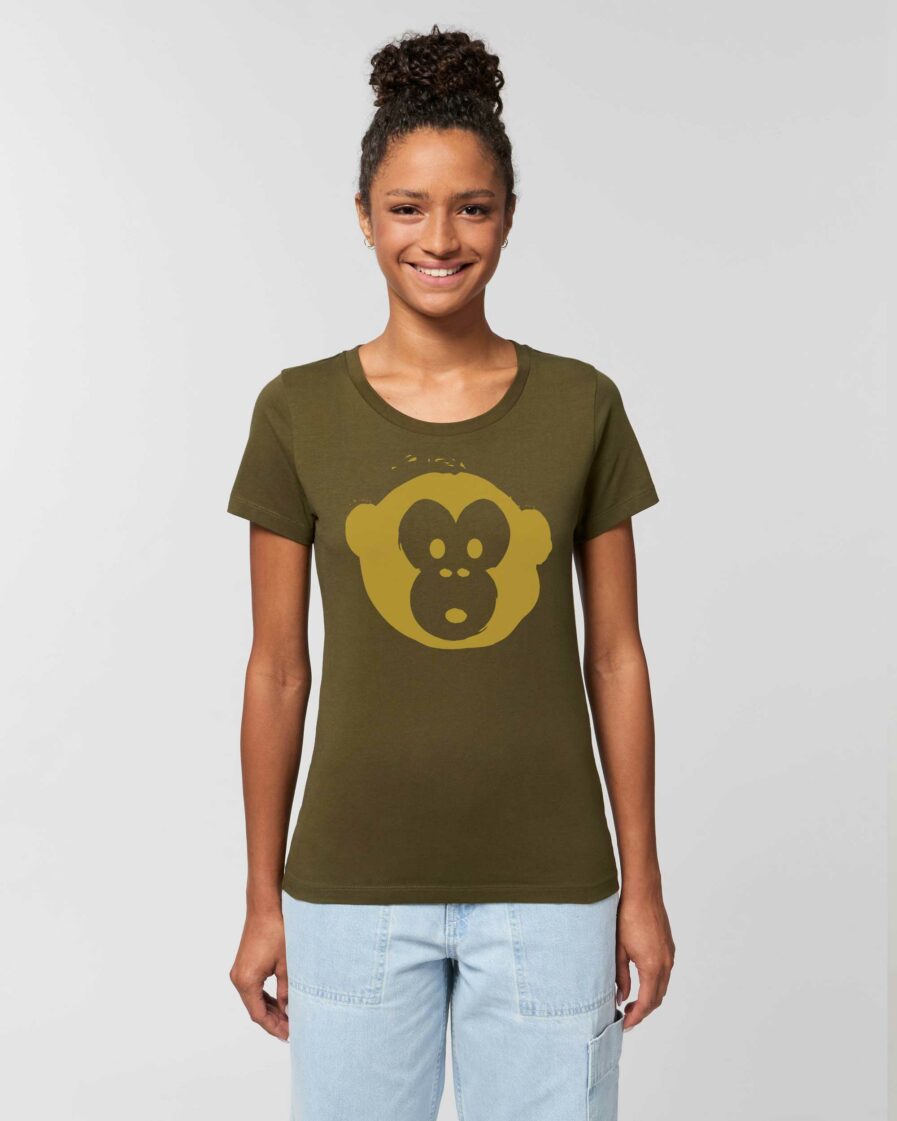 Damen T-shirt Gold Monkey Khaki