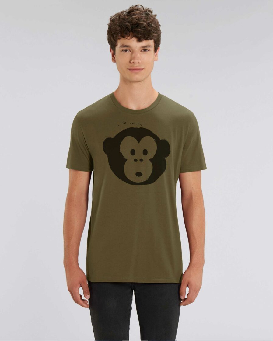 Unisex T-shirt Black Monkey Khaki