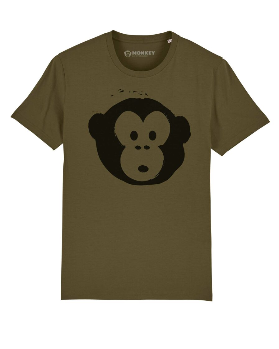Unisex T-shirt Black Monkey Khaki