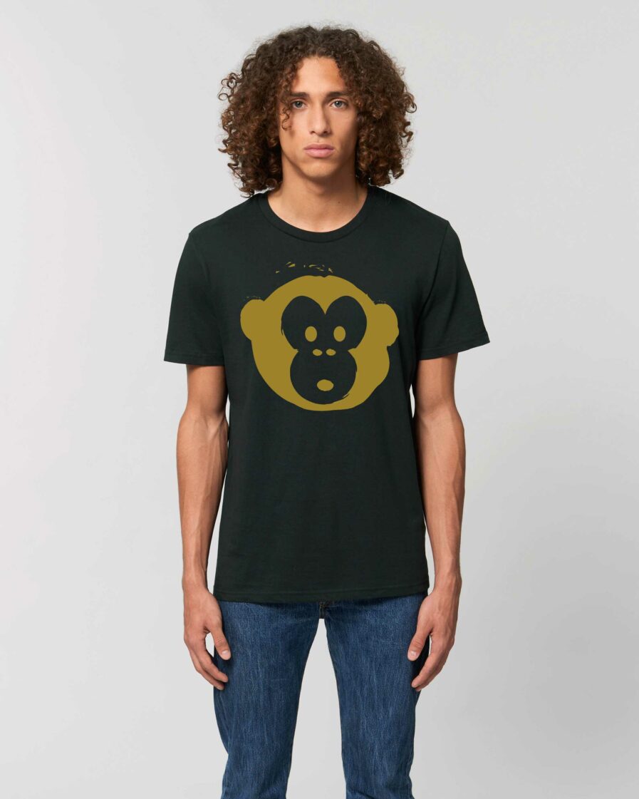 Unisex T-Shirt Gold Monkey Schwarz