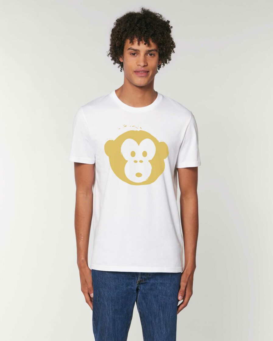 Unisex T-Shirt Gold Monkey Weiss