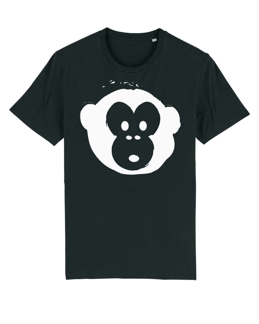 Unisex T-shirt White Monkey Schwarz