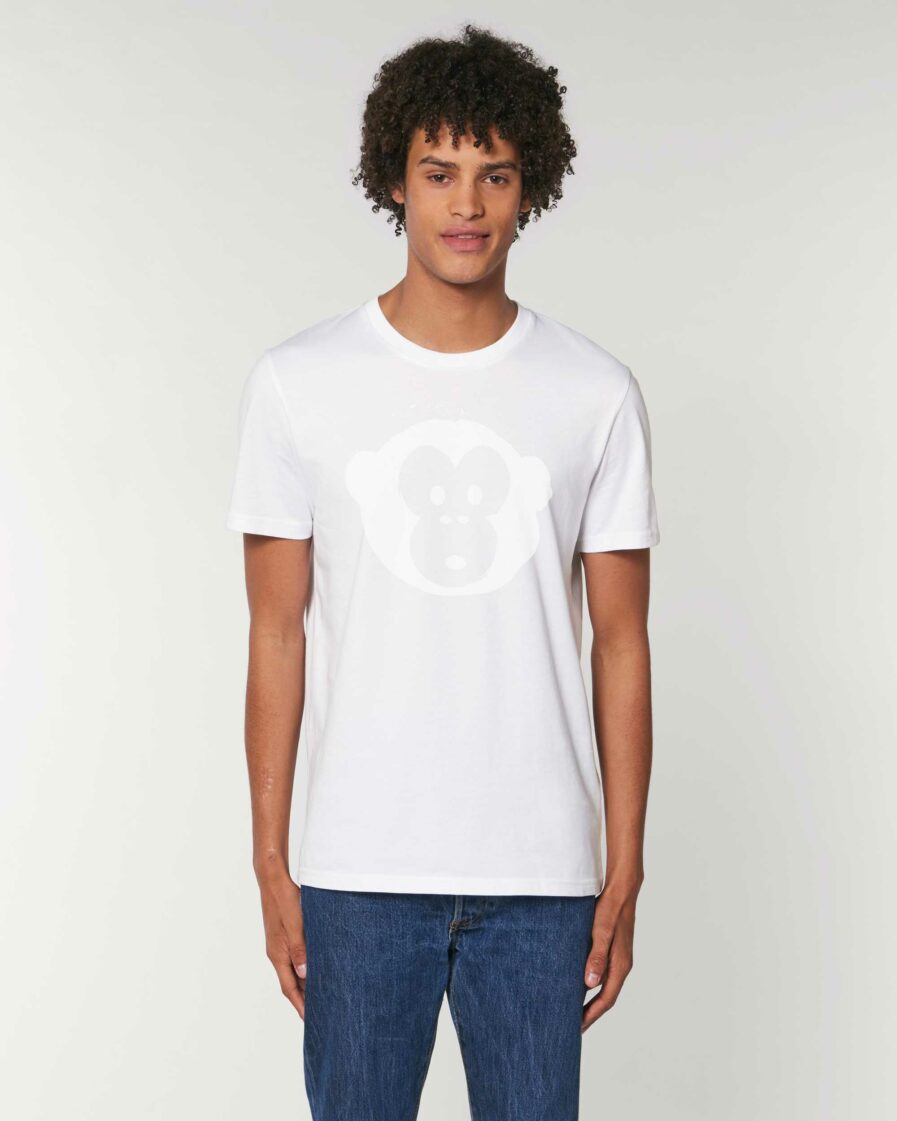 Unisex T-shirt White Monkey Weiss